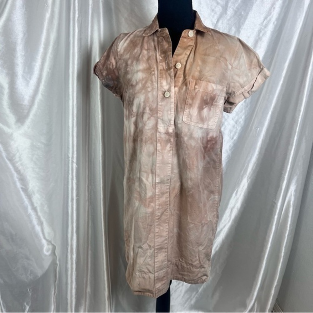 J.Crew Tie-Dye Denim Short Sleeve Tunic - Size Medium